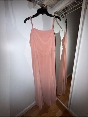 Blush Pink Maxi Slip Dress with Adjustable Straps